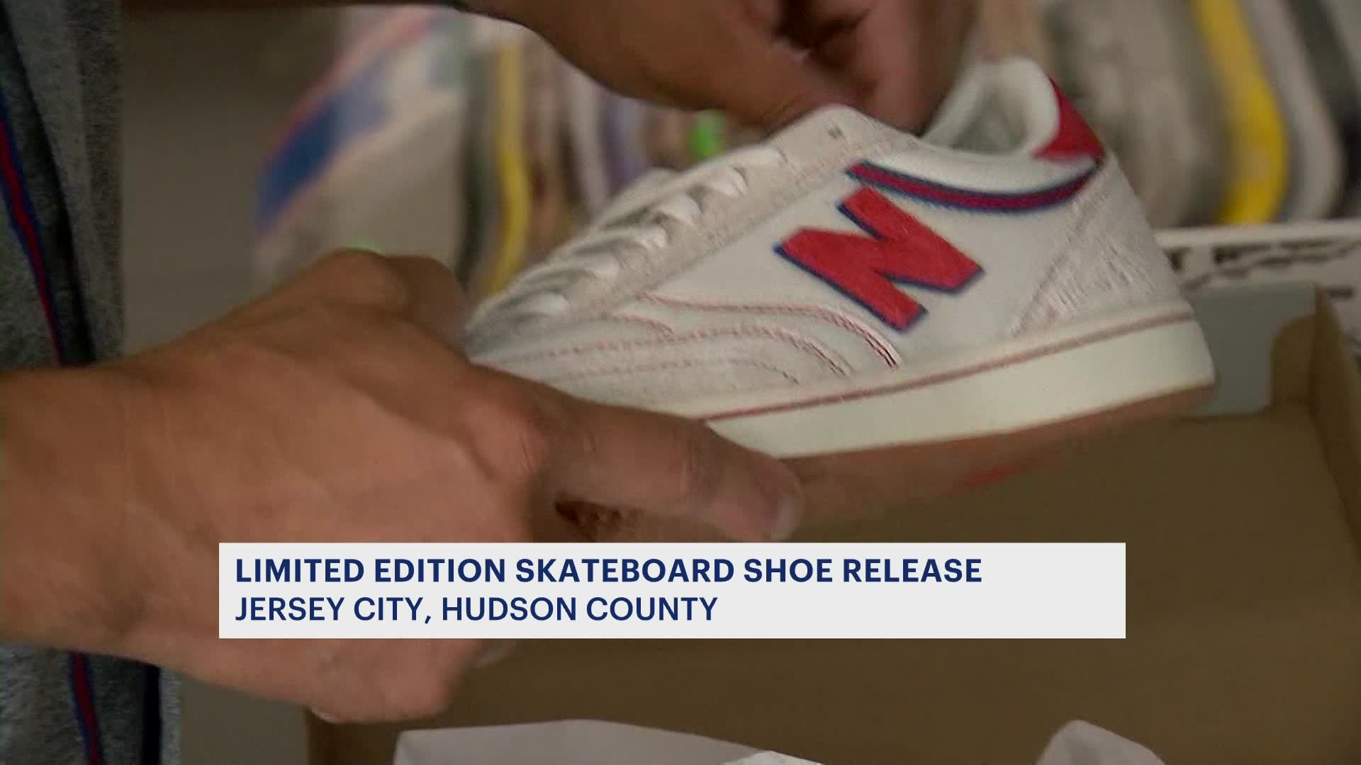 Limited edition skateboard shoe released at skateboard shop in Jersey City