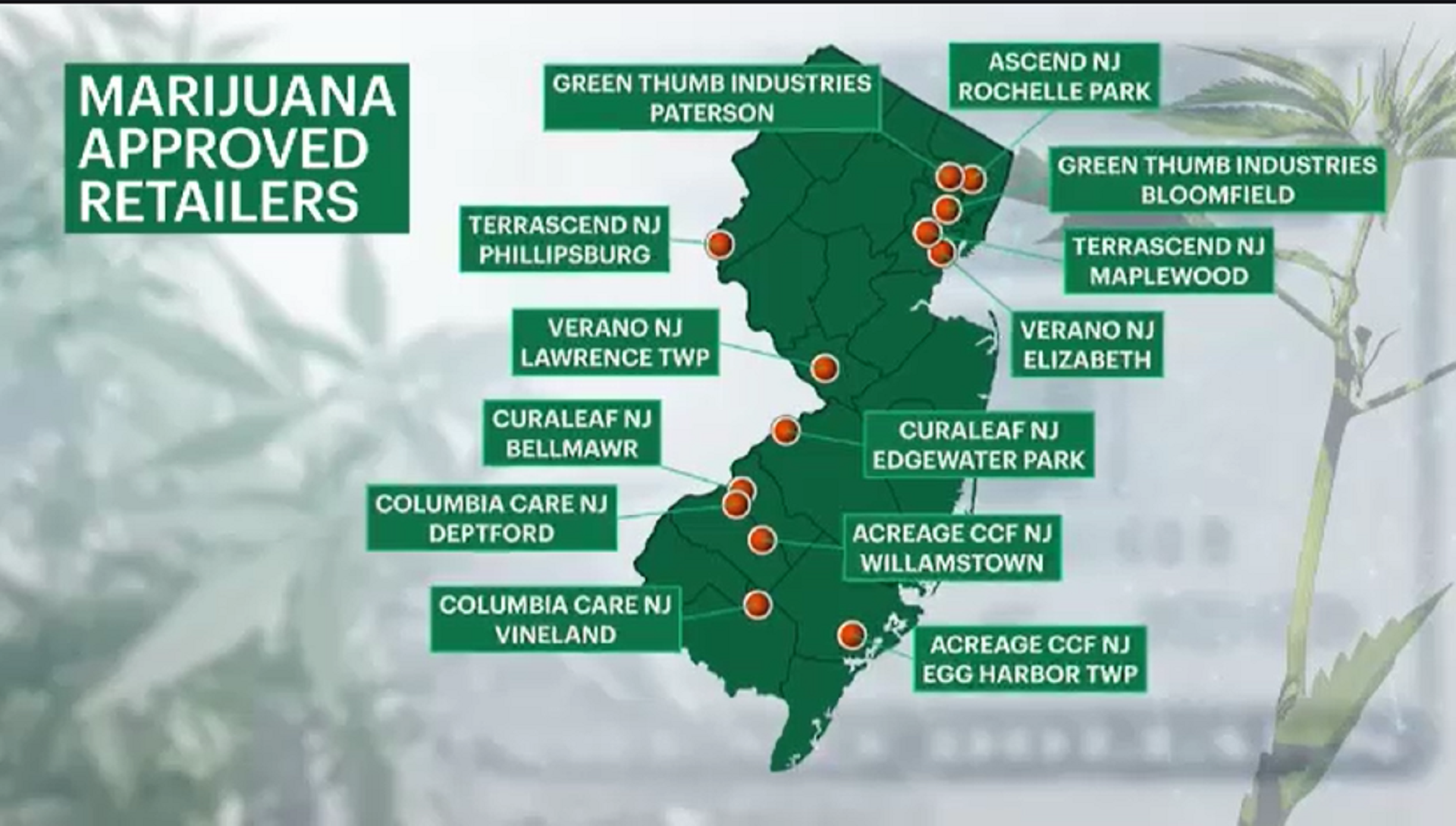 13 Dispensaries In New Jersey Now Selling Adult-use Recreational Marijuana