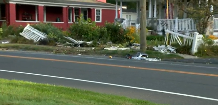 Stratfield Road reopens after car hits utility pole Tuesday morning in