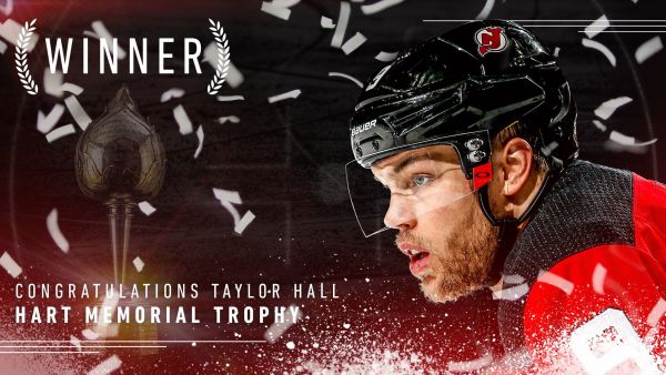 New Jersey Devils forward Taylor Hall wins Hart Trophy as NHL MVP