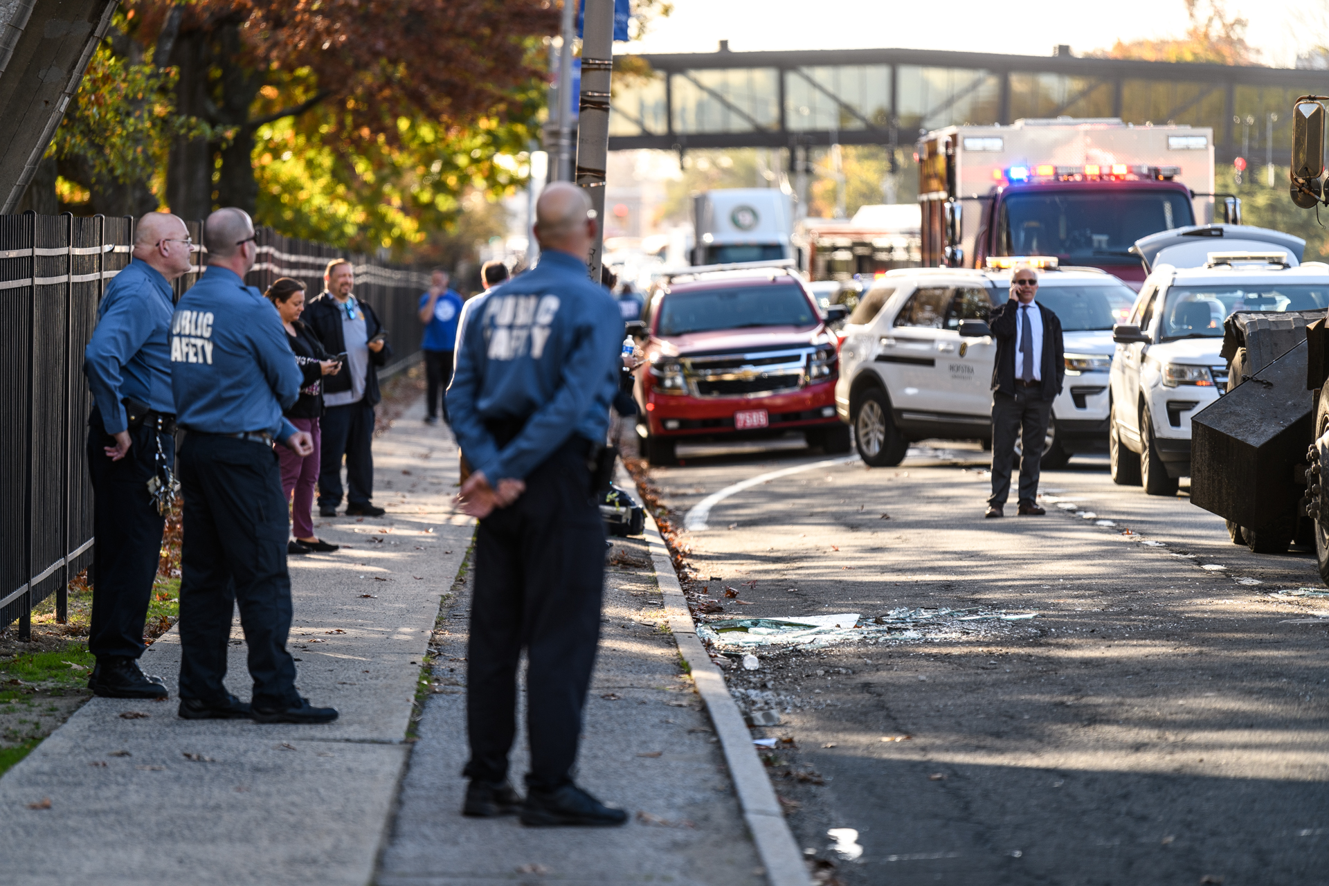 School Officials: Extended Crane Of Truck Hits Overpass At Hofstra 