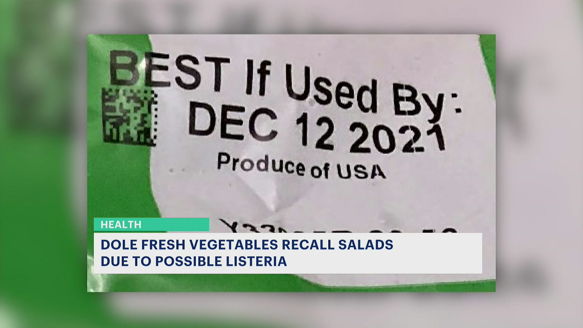 Dole recalls some bagged salads due to possible listeria contamination