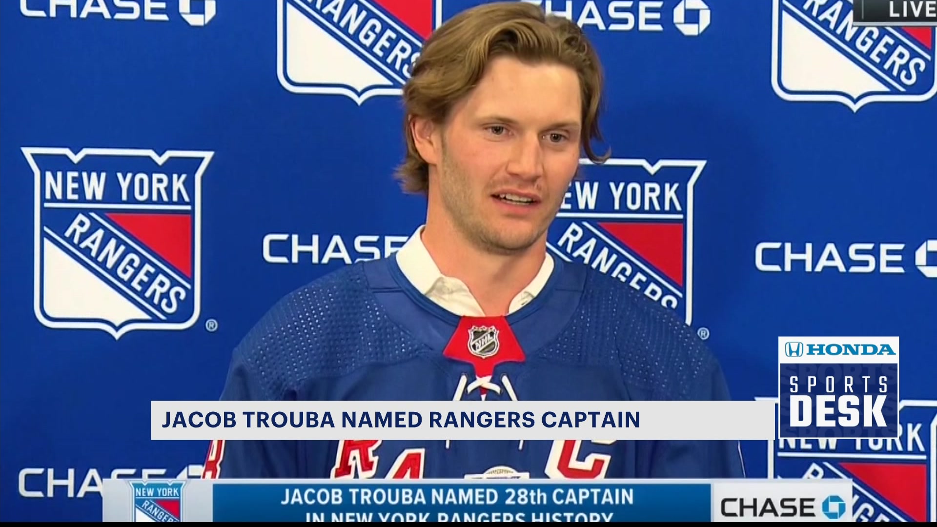 New York Rangers Jacob Trouba The new Captain! During The 2022