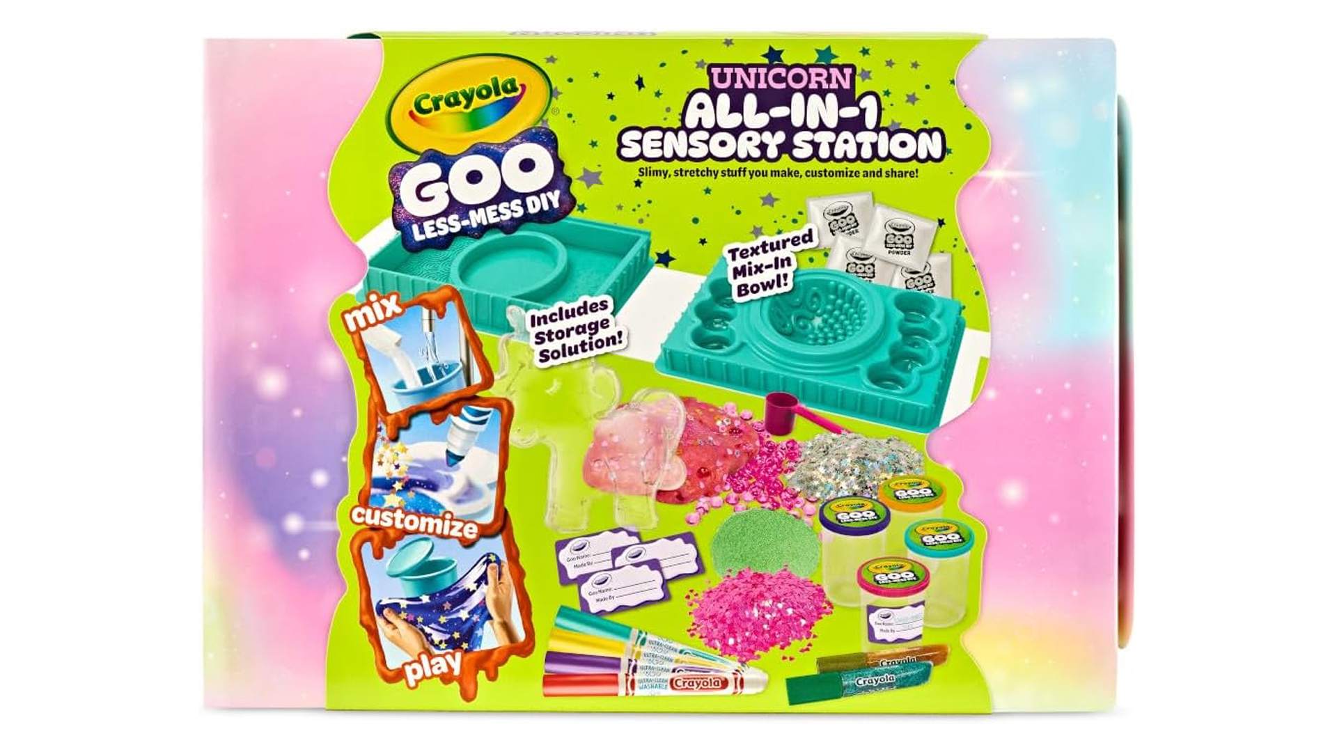 Crayola Goo All-in-1 Sensory Art Station, Unicorn Slime Making Kit