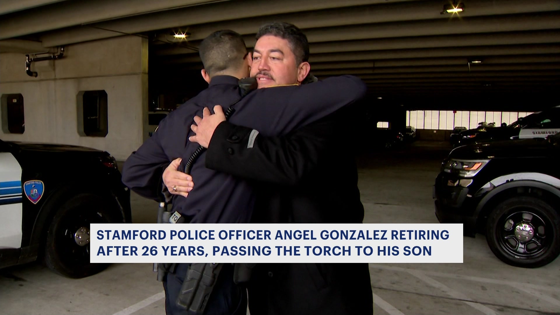 Stamford police officer retires after 26 years, passes torch to his son