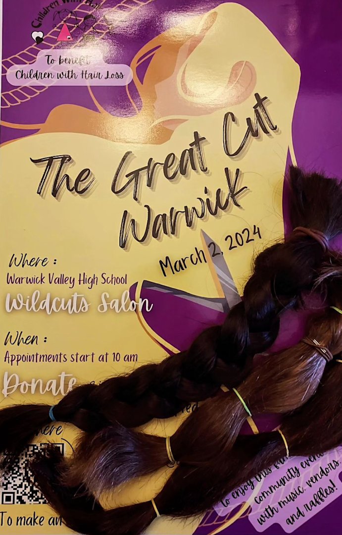 Warwick cosmetology students help collect donated hair for children with hair loss