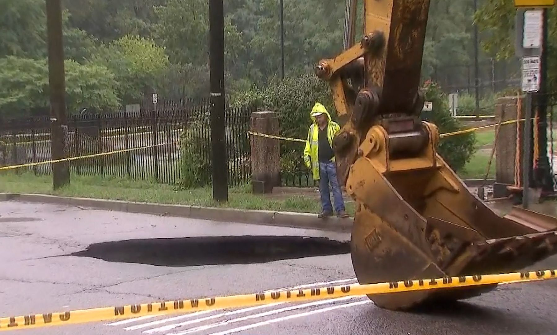 STORM WATCH Massive sinkhole opens up on Jersey City street