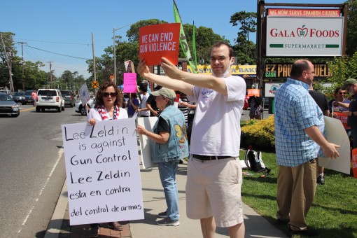 Protesters interrupt Zeldin for governor rally in Brentwood