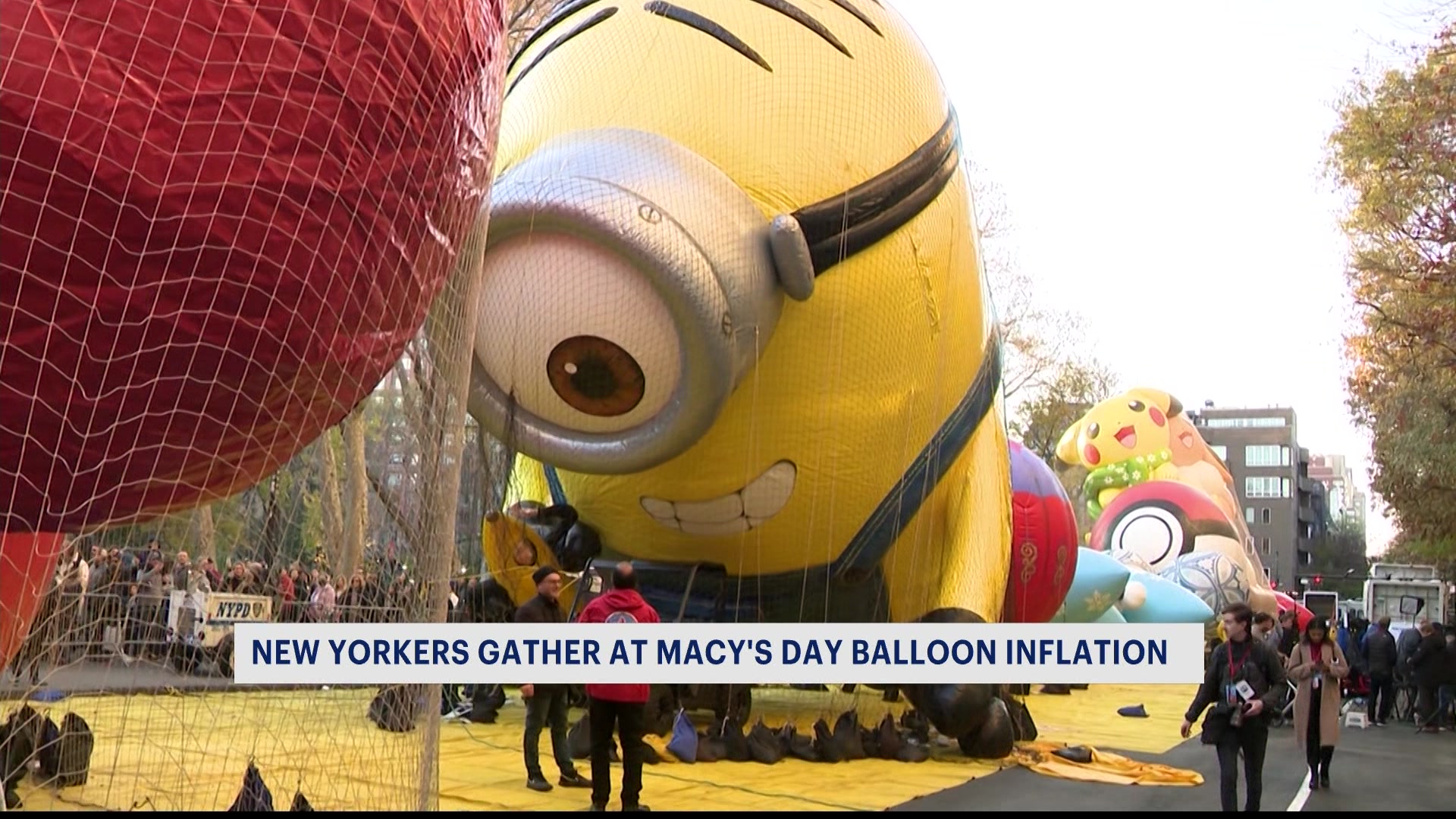 Up, up and away! Macy’s showcases balloon inflation for Thanksgiving Parade