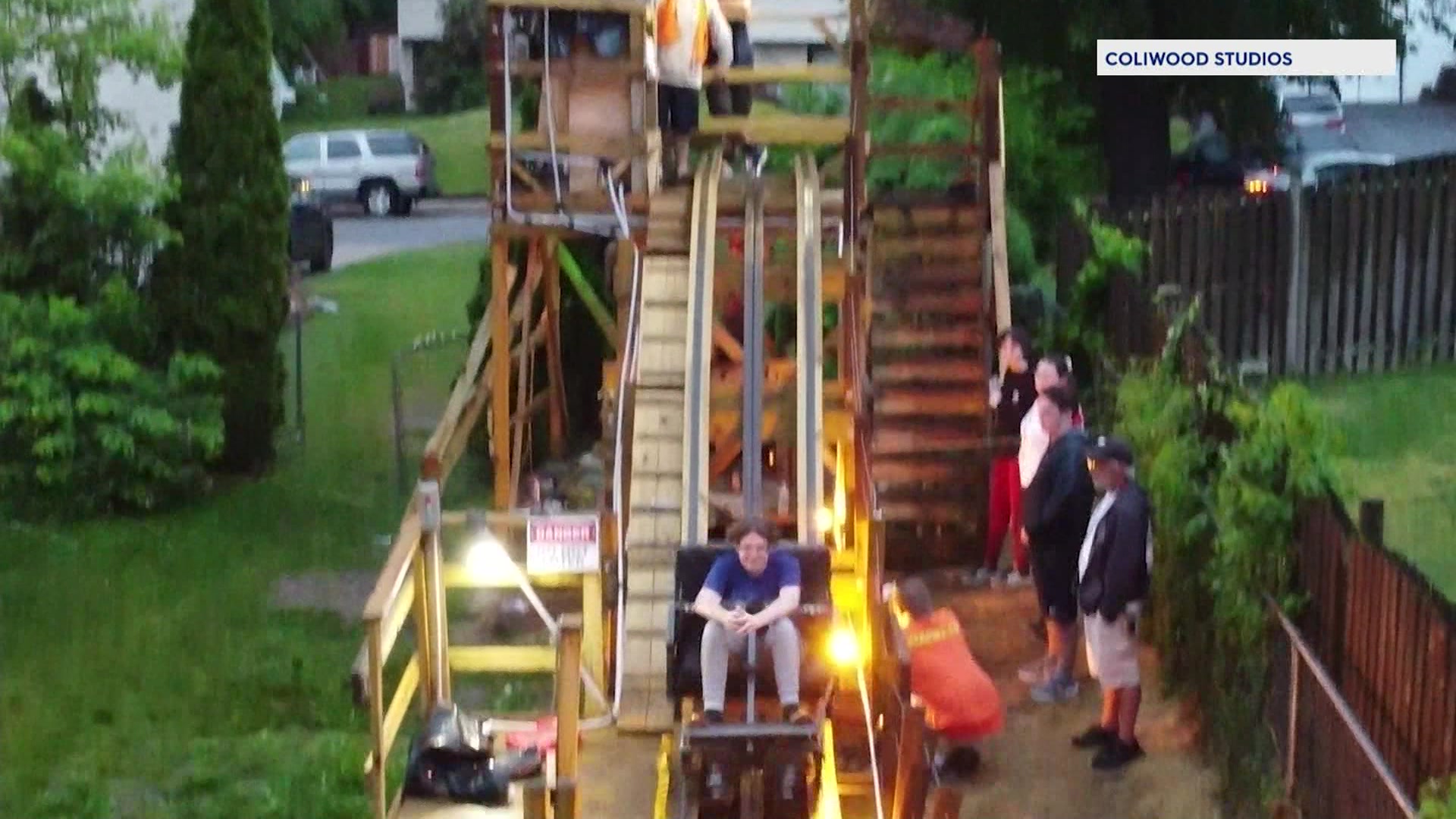 Checking Out An EPIC Backyard Wooden Roller Coaster - Shadow