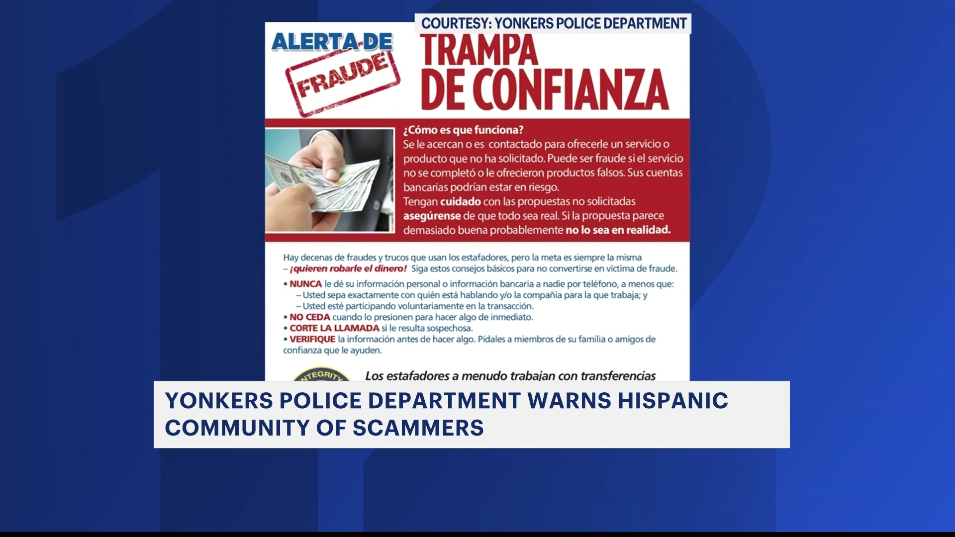 Yonkers PD search for scammers targeting Hispanic community