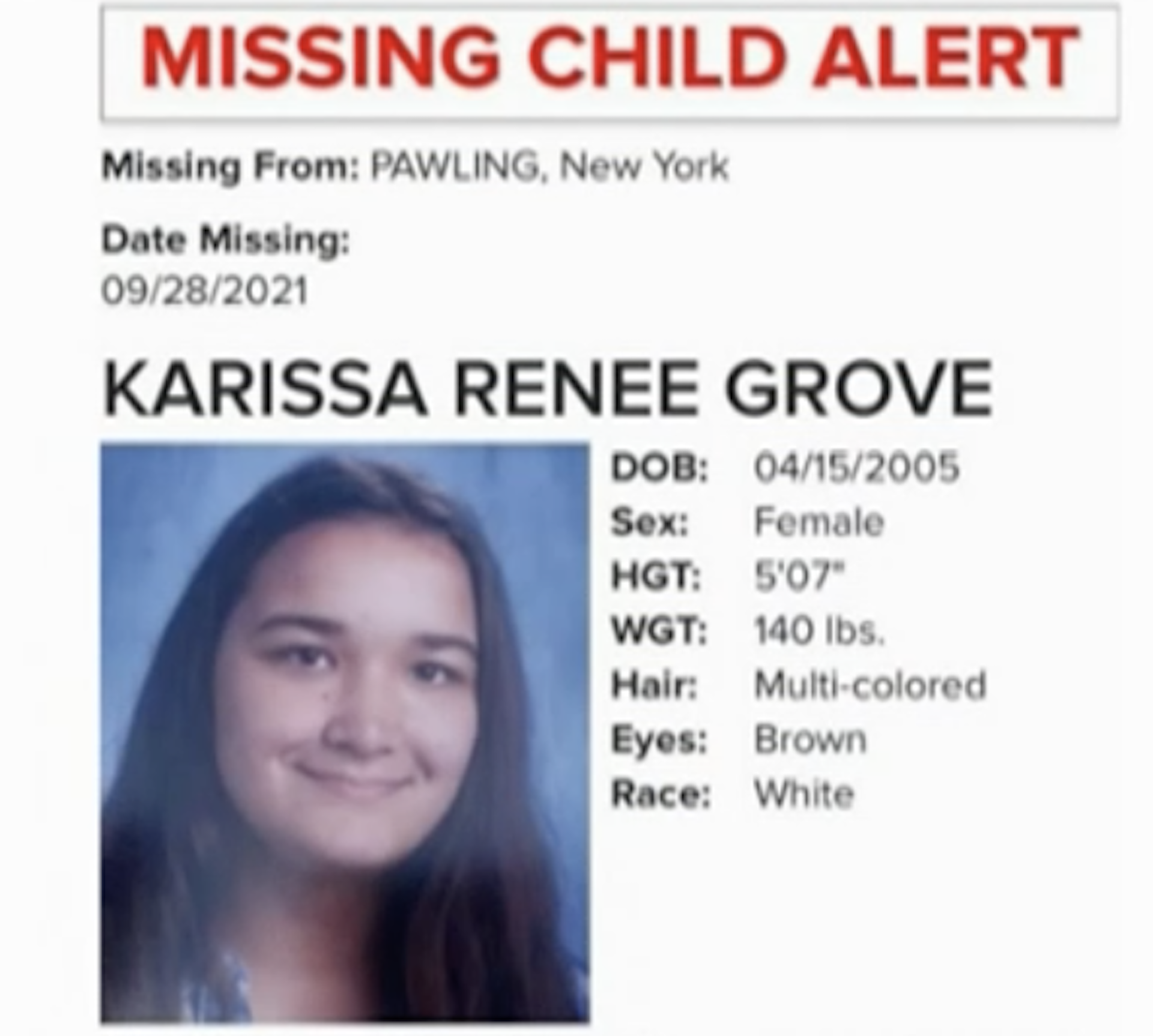 Missing 16 Year Old Girl From Pawling Located