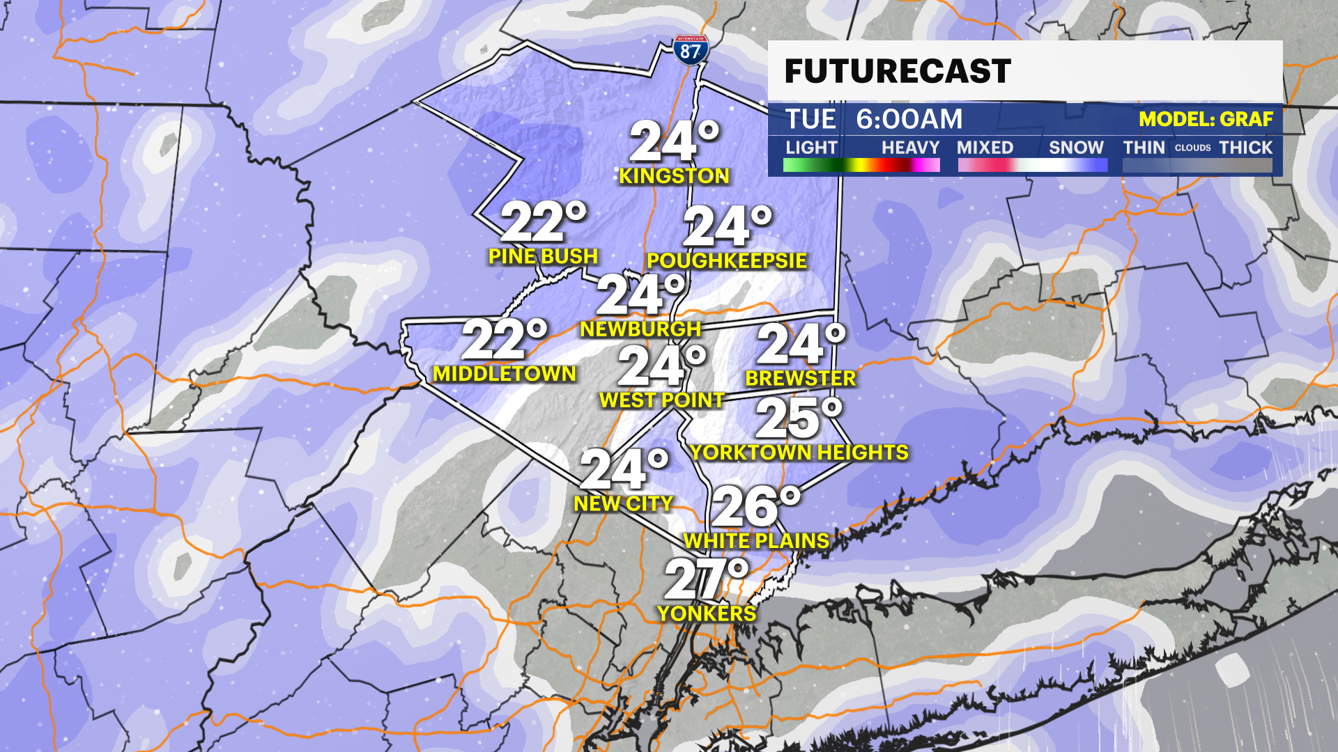 Temperatures plunge across the Hudson Valley; tracking midweek snow chance