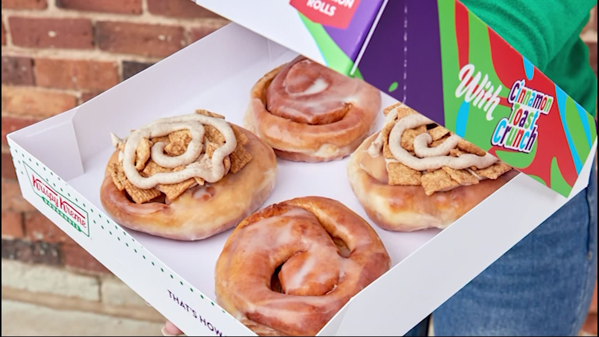 Krispy Kreme adds cinnamon rolls, one with Cinnamon Toast Crunch cereal topping