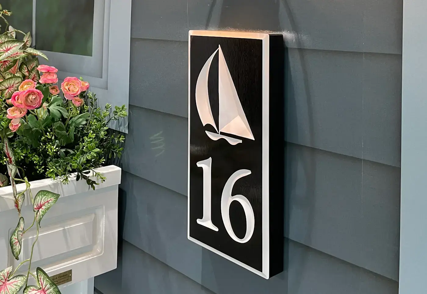 Plaque on the front of a house