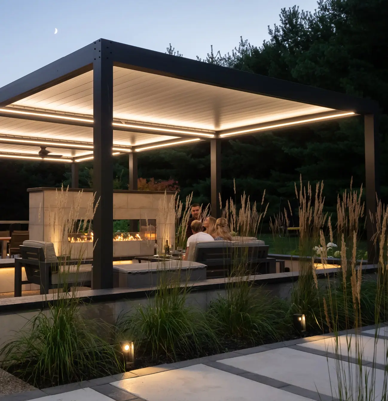 Ambiance Louvered Room – Elite Pergola: A sleek, adjustable pergola that offers stylish shade, comfort, and all-weather outdoor living.