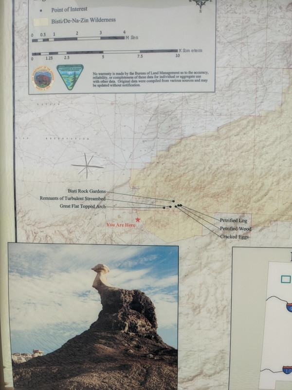Points of interest on the trailhead map
