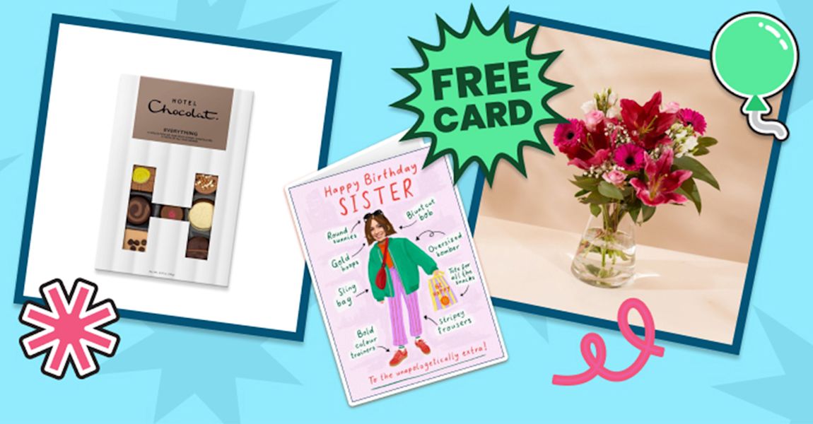 Free card with gift or flowers!