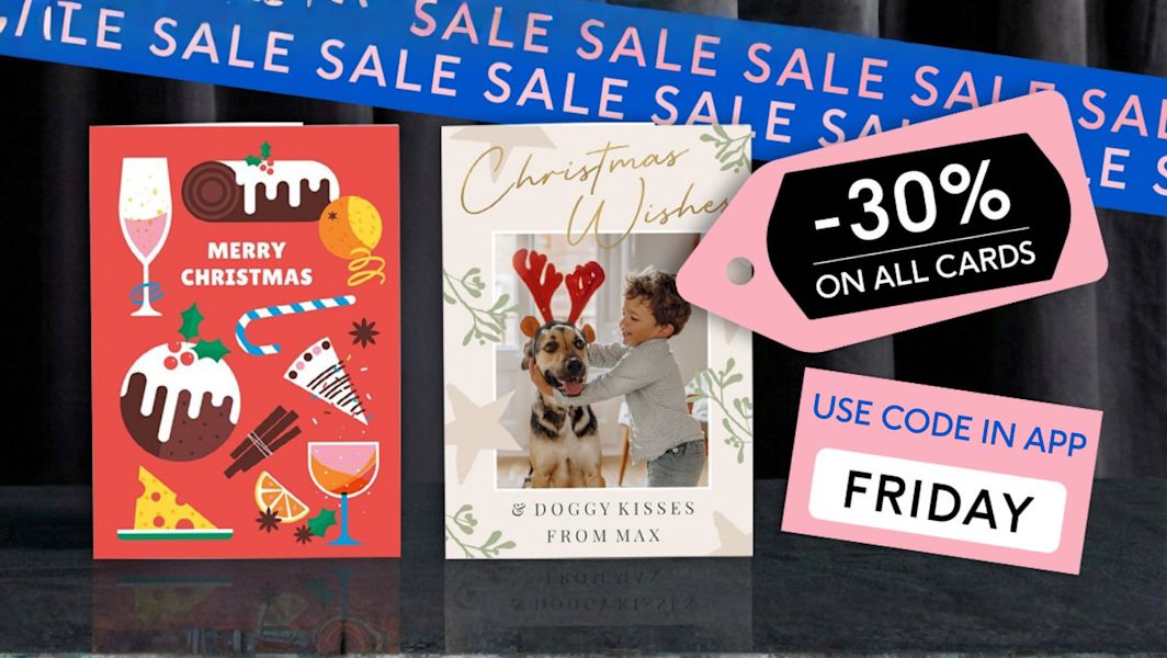 Black Friday: 30% Off All Cards In App!