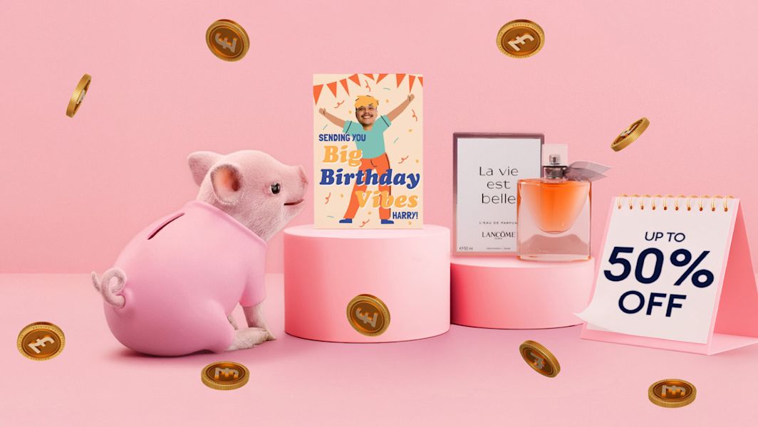 Up to 50% off gifts and a free card