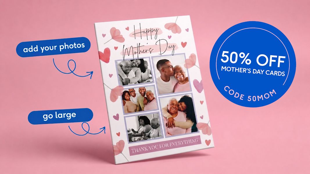 50% OFF ALL MOTHER'S DAY CARDS!
