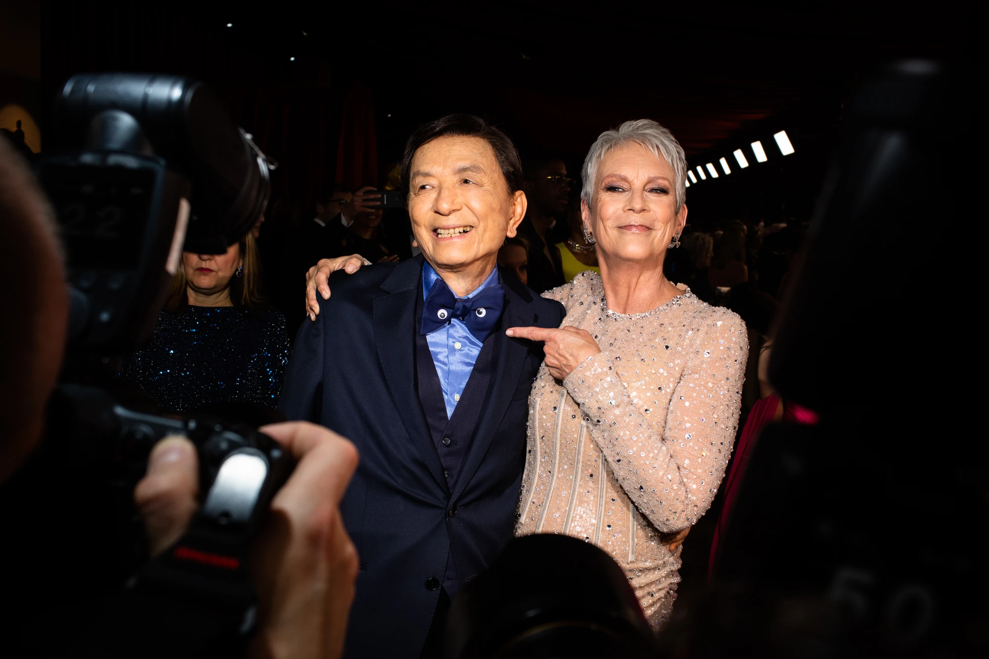 James Hong and Jamie Lee Curtis 