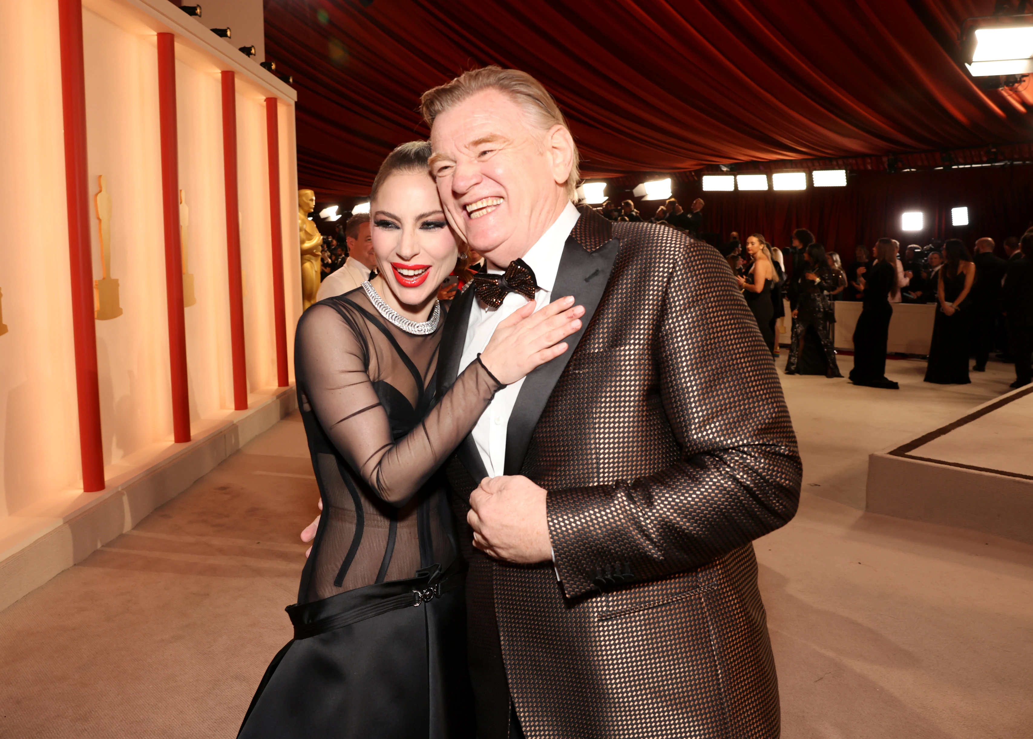 Lady Gaga and Brendan Gleeson