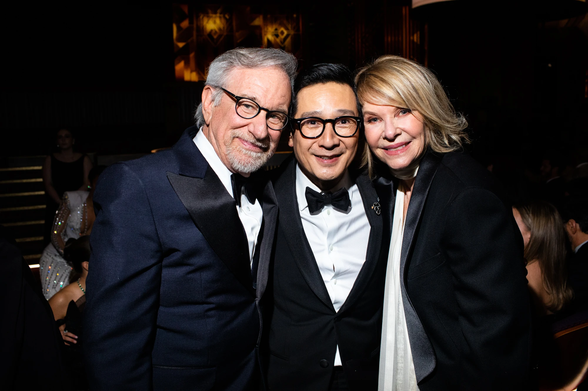 Steven Spielberg, Ke Huy Quan and Kate Capshaw