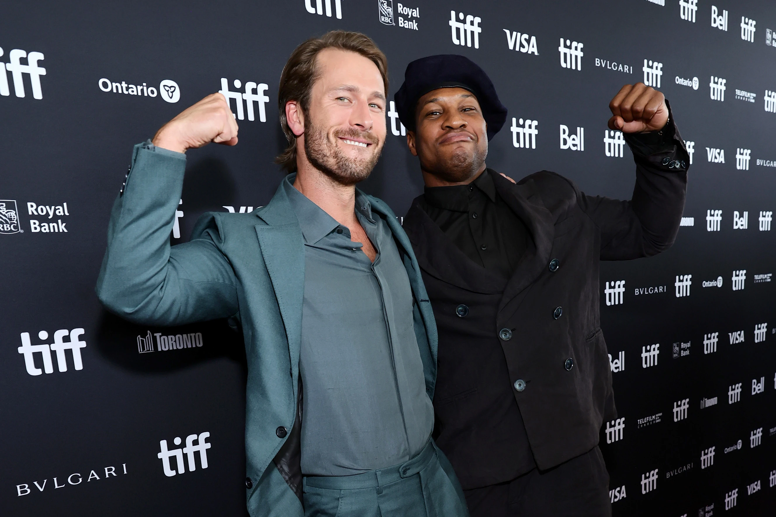 Glen Powell and Jonathan Majors