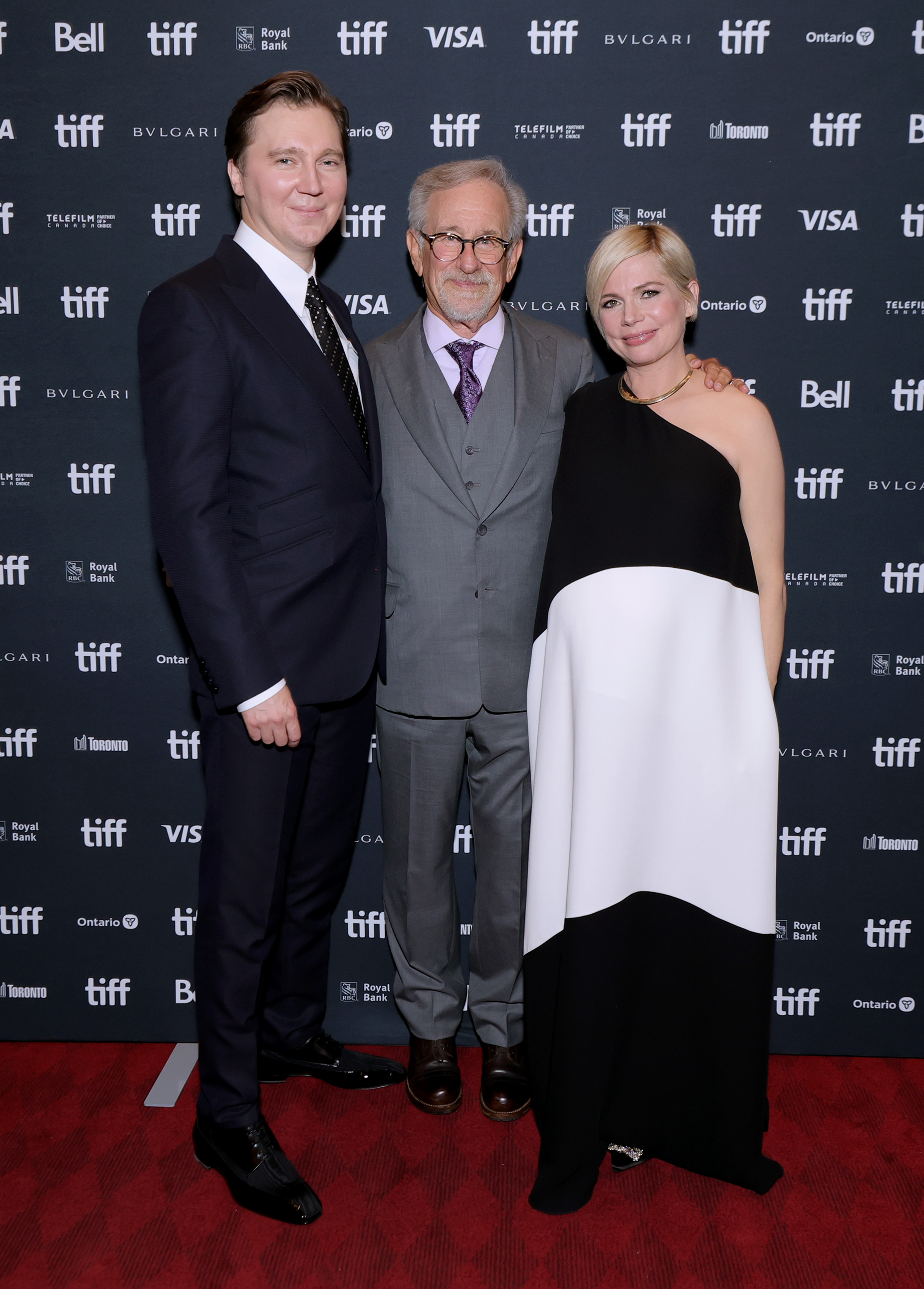 Paul Dano, Steven Spielberg and Michelle Williams