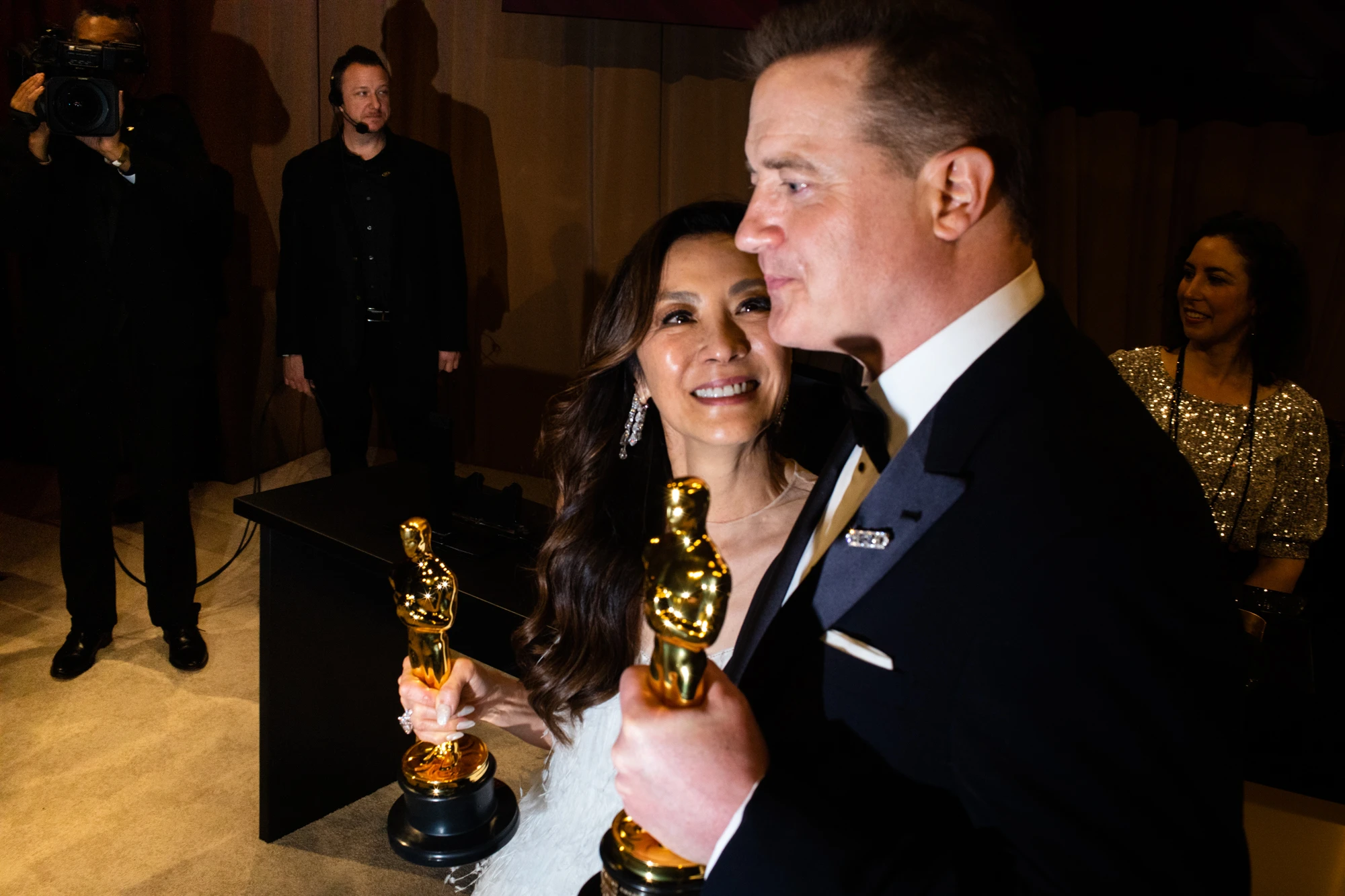 Michelle Yeoh and Brendan Fraser