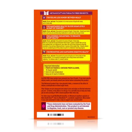 metamucil singles fiber sugar orange packets