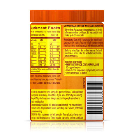 sugar metamucil orange fiber smooth powder supplement