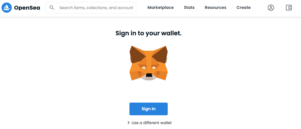 Connect Opensea to Metmask 