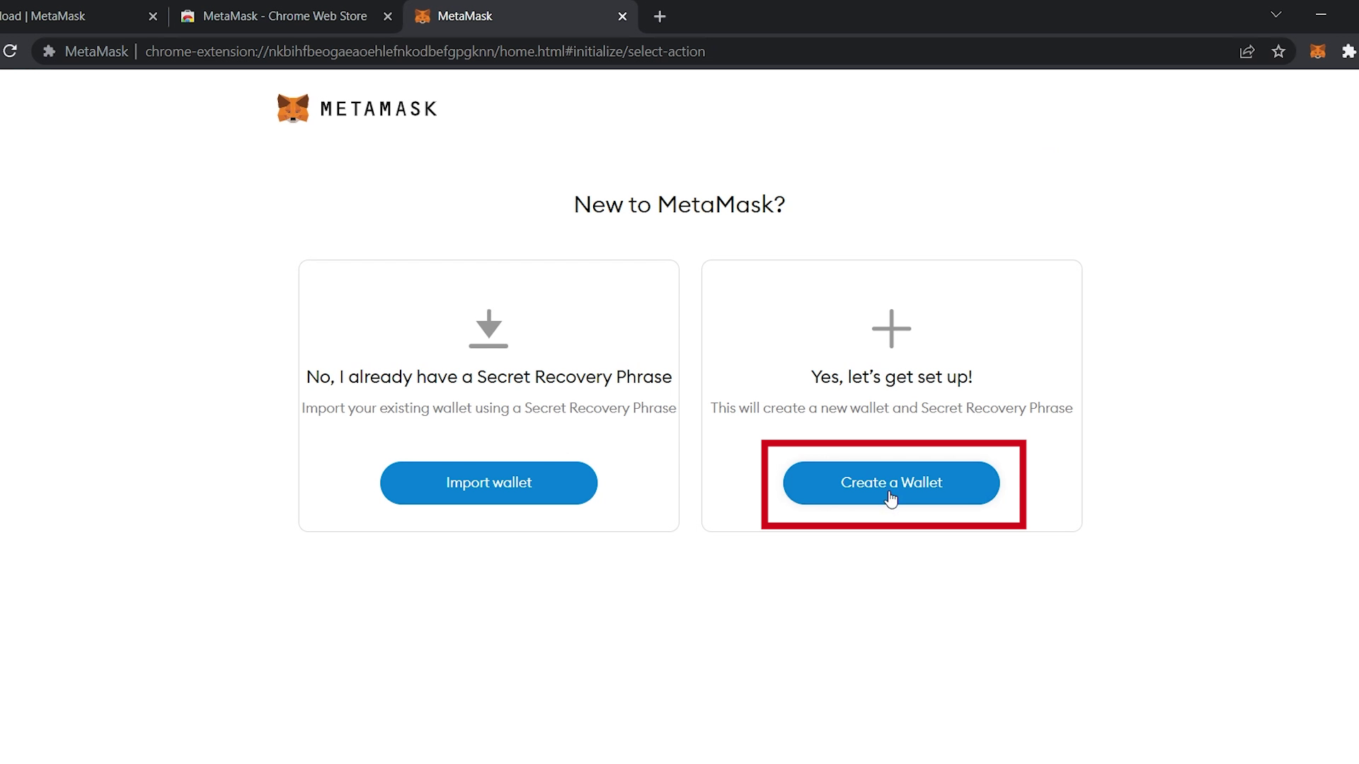 Creating MetaMask Wallet