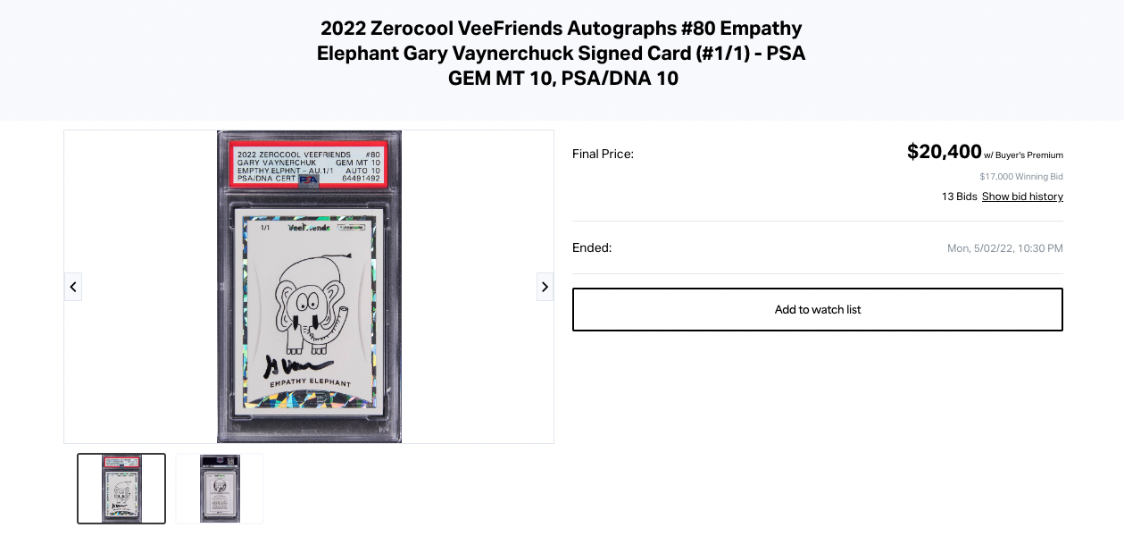 VeeFriends Empathy Elephant Series 1 Sale