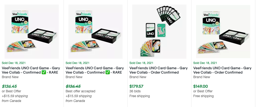 VeeFriends UNO eBay