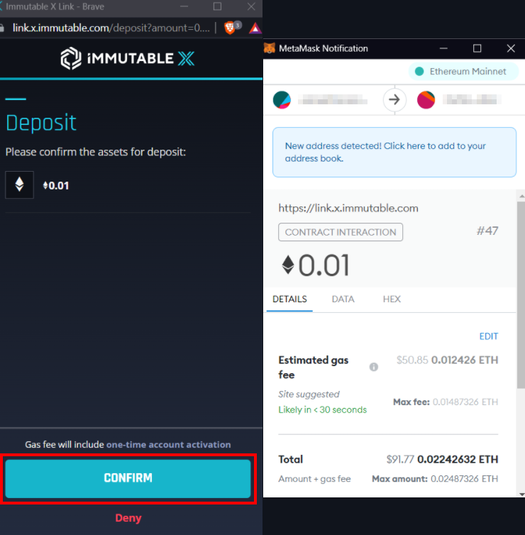 Creating a transaction on MetaMask