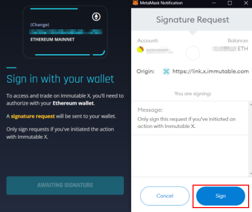Signing Transaction with MetaMask Wallet