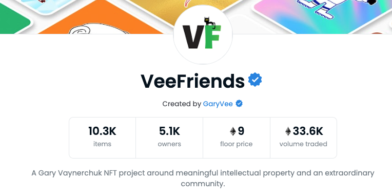 VeeFriends 2021 Floor Price
