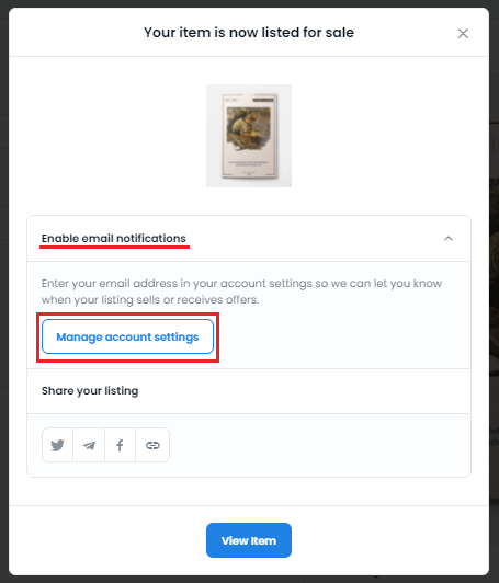 Confirmation and Email Notifications On OpenSea