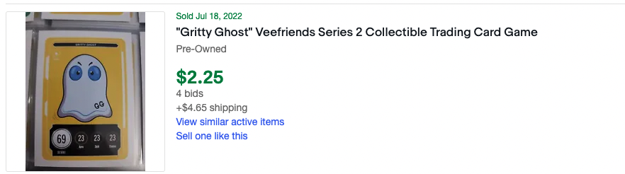 Gritty Ghost VeeFriends Series 2 Trading Cards Auction Results