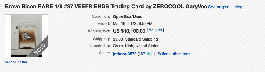 VeeFriends Zerocool Bids