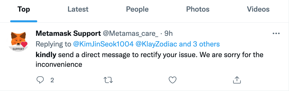 Meta Mask Support Scam