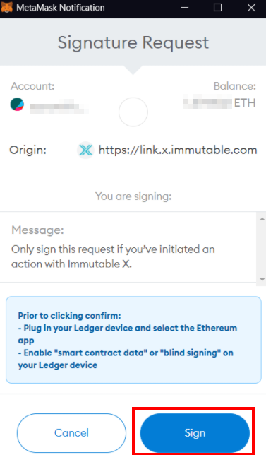 Signing Transaction in MetaMask