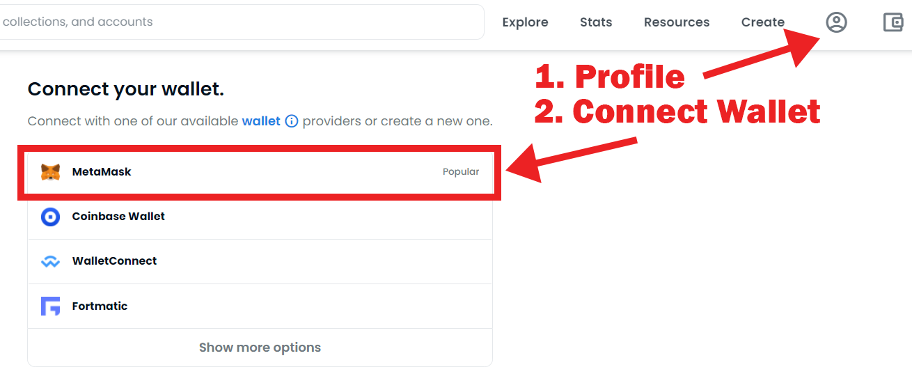 Connecting Wallet to OpenSea