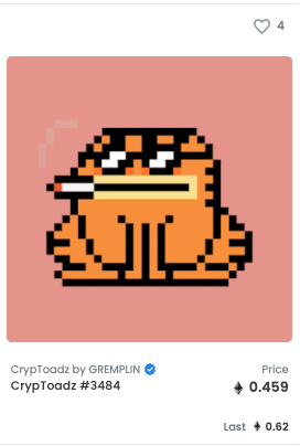 CrypToadz Cigarette Attribute 