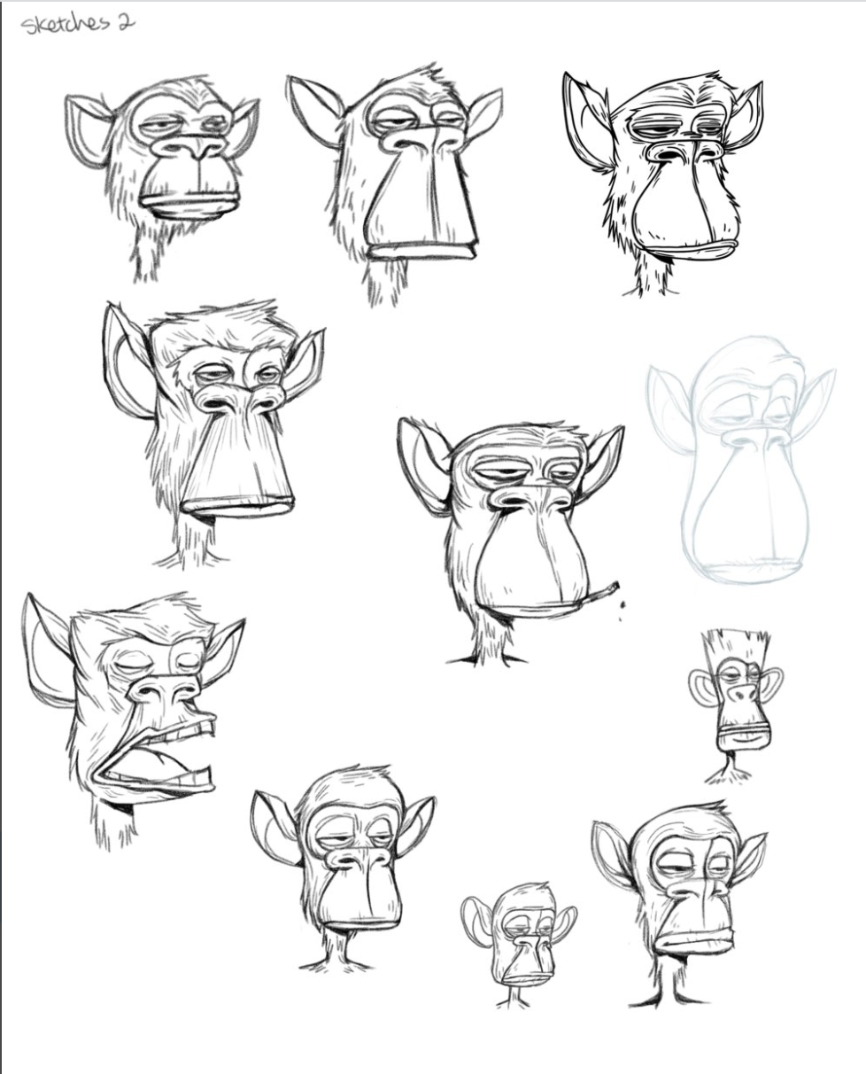 Bored Ape Yacht Club Early Sketches