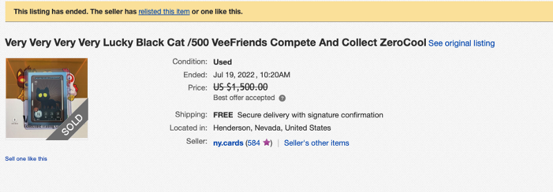 Very Very Very Very Lucky Black Cat Relisted Sale