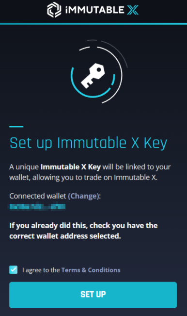 Set Up Immutable X Key
